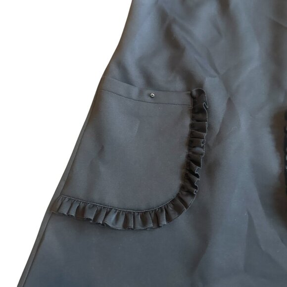 Betsey Johnson Black Shift Dress Daisy Buttons Mod Shift Fit Stretch Size 4 - Picture 4 of 14